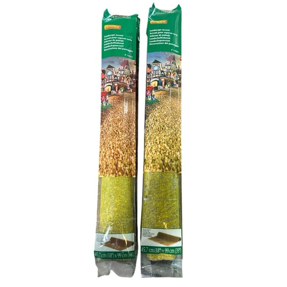 Lot of 2 Lemax Moss Mats # 14861 Villages & Train Landscape Accent 18" x 39" EUC - Picture 1 of 5